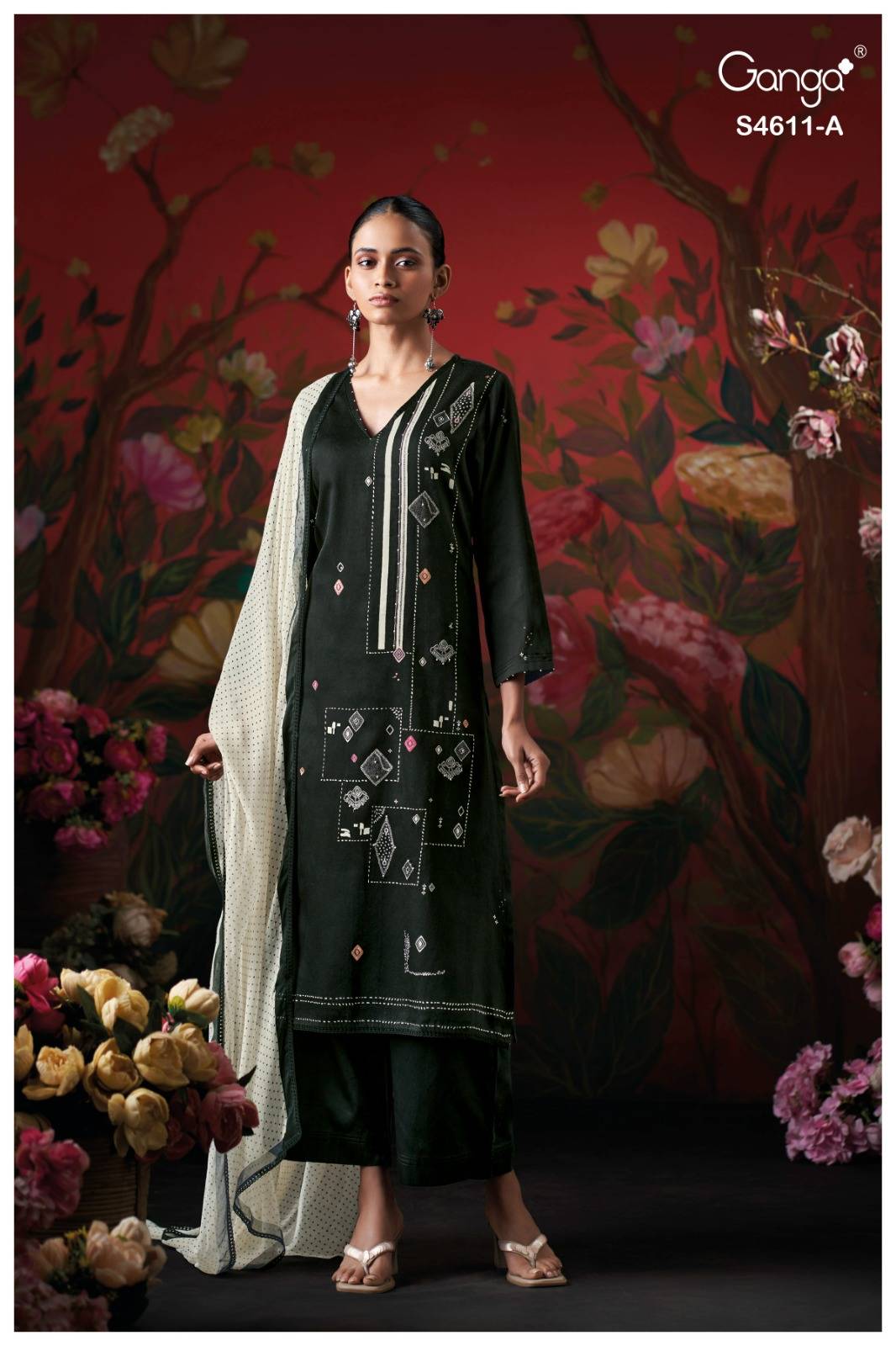 NIVRA 4611SERIES BY GANGAFASHION Stylish Beautiful Colourful COTTON SATIN Dresses At Wholesale Price